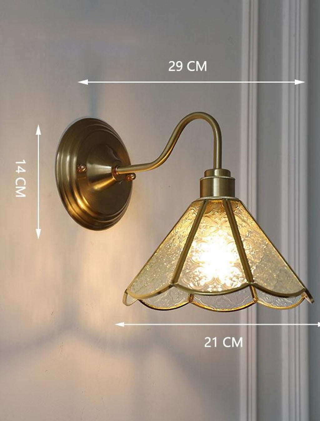 Nordic Brass LED Wall Sconce With Frosted Glass Shade