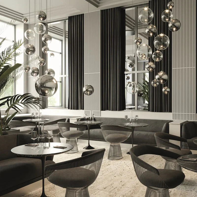 AuroraSphere Cluster LED Pendant Light With Handcrafted Glass Orbs