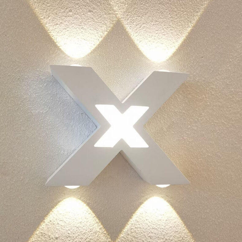 Averly X Shaped Waterproof LED Wall Light 4 Light Outdoor
