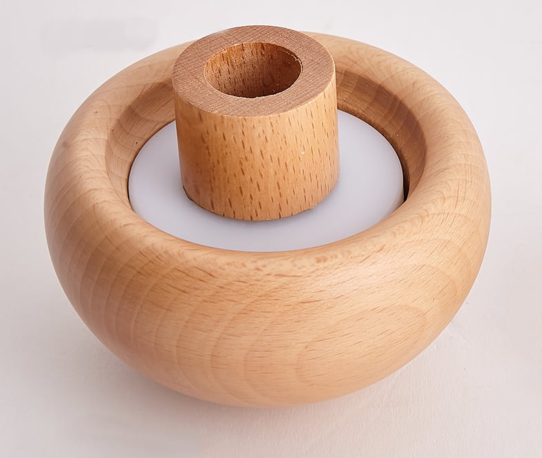 Tischlampe aus Massivholz in Pilzform - USB wiederaufladbare LED kabellose Tischlampe