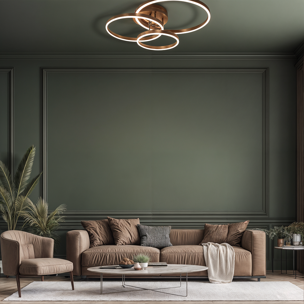 NexaLume LED Circular Ceiling Light in Coffee Gold Finish