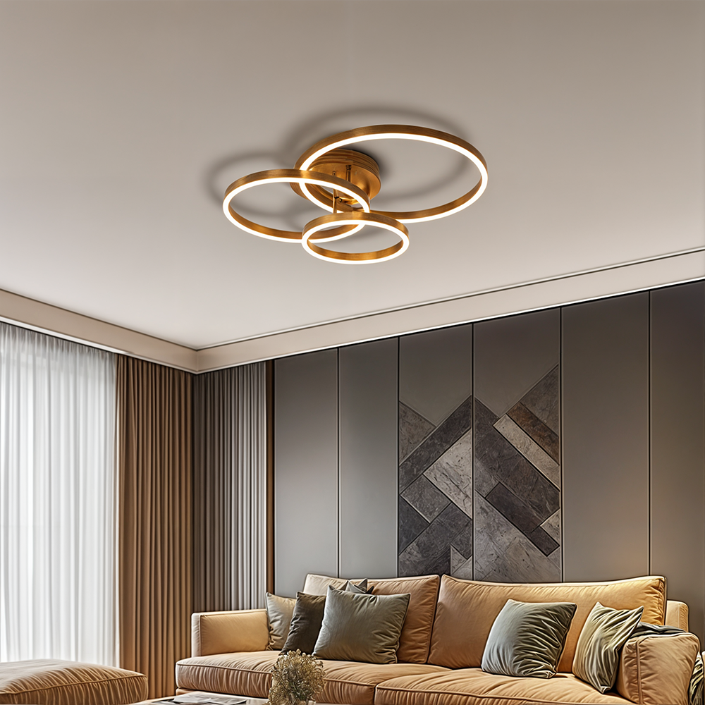 NexaLume LED Circular Ceiling Light in Coffee Gold Finish