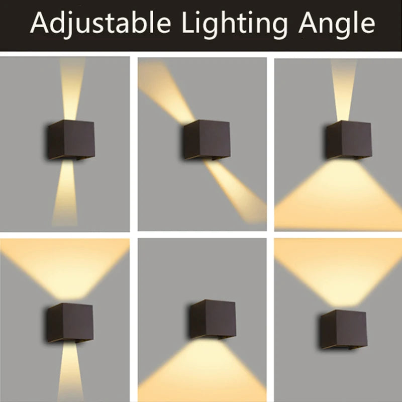 Utendørs vegglampe opp ned svart