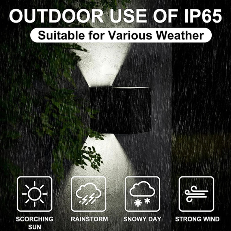 Utendørs vegglampe opp ned svart