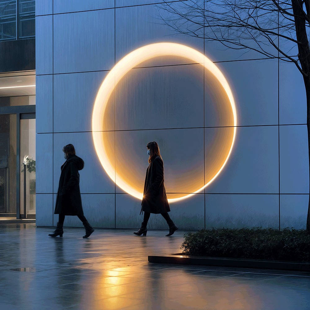 Astraeon Eclipse Outdoor Wall Light Modern Circular Exterior Fixture