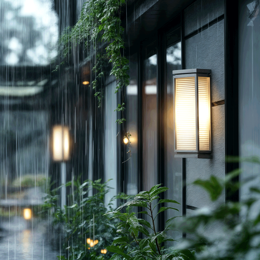 Aureli Outdoor Wall Light in Stainless Steel with Diffuser