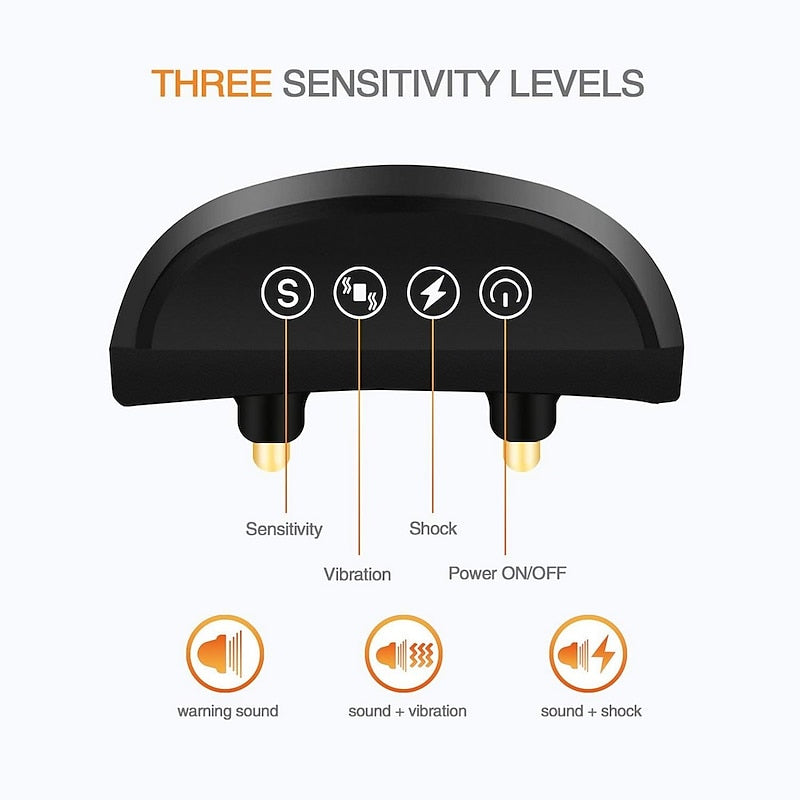 Oppladbart antigjefsekrage med justerbar følsomhet og treningsmoduser
