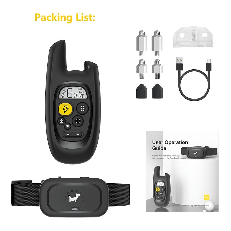 Pawfey 500m waterdichte oplaadbare honden trainingshalsband