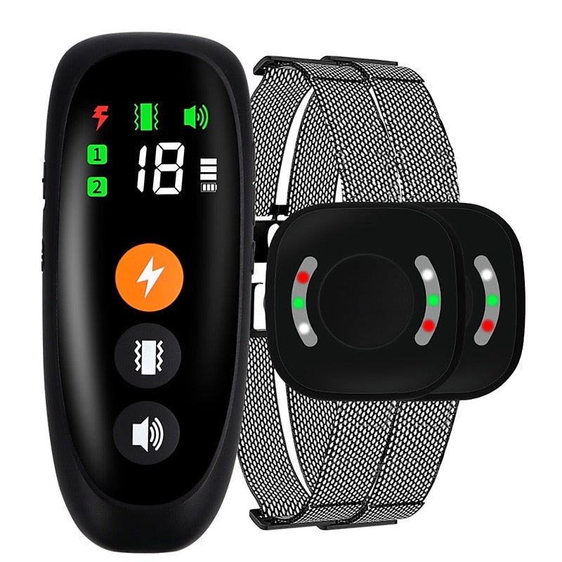 Elektrisk treningshalsbånd for kjæledyrhund, med pipelyd og vibrasjon, med vanntett mottaker