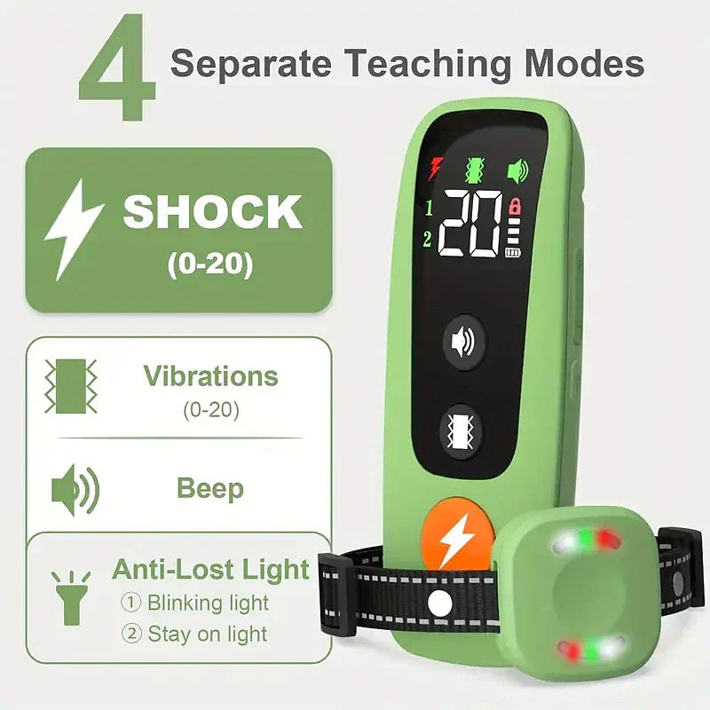 Elektrisk treningshalsbånd for kjæledyrhund, med pipelyd og vibrasjon, med vanntett mottaker