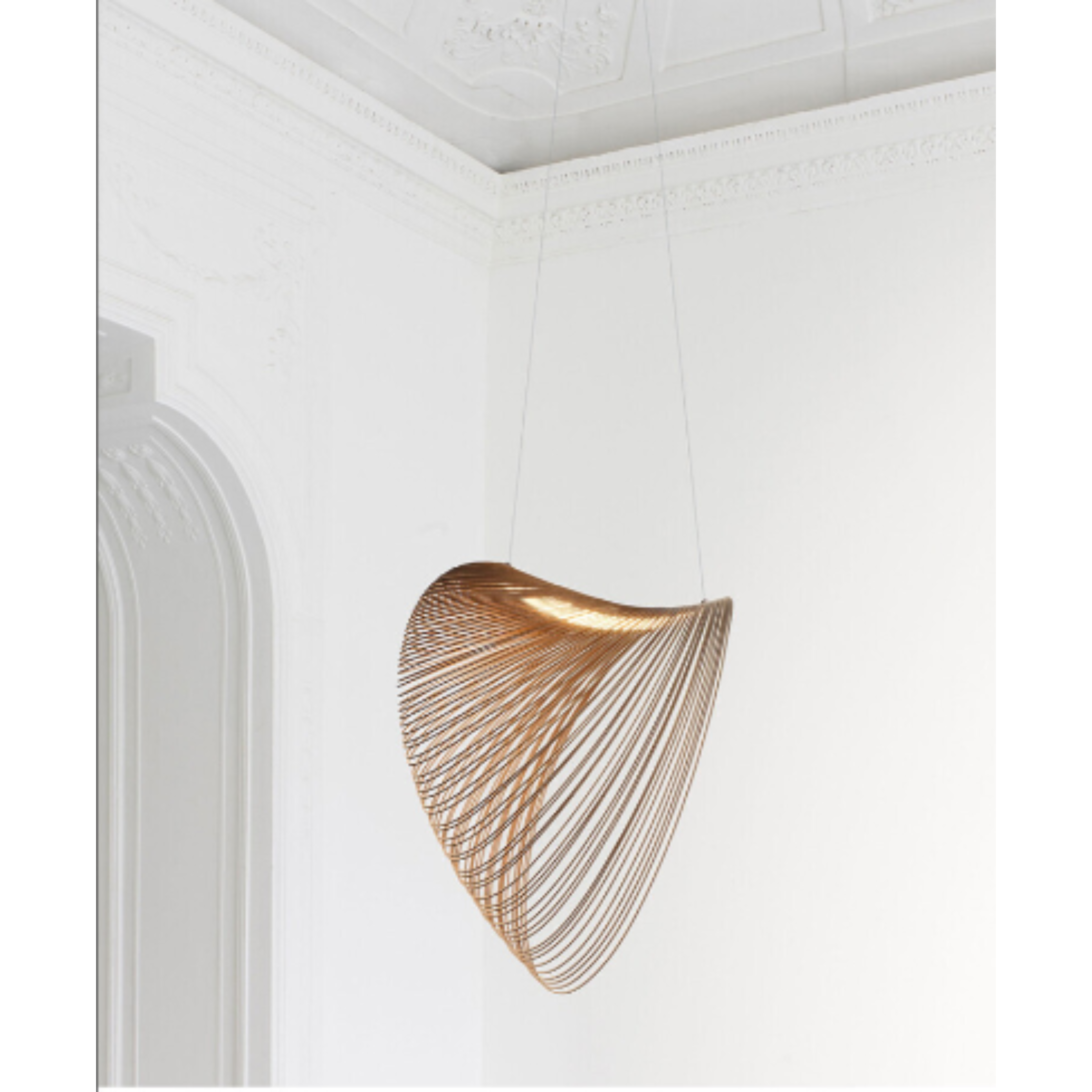 Pendant Ceiling Light | Wood Design with Hemp Fiber | Dining Room