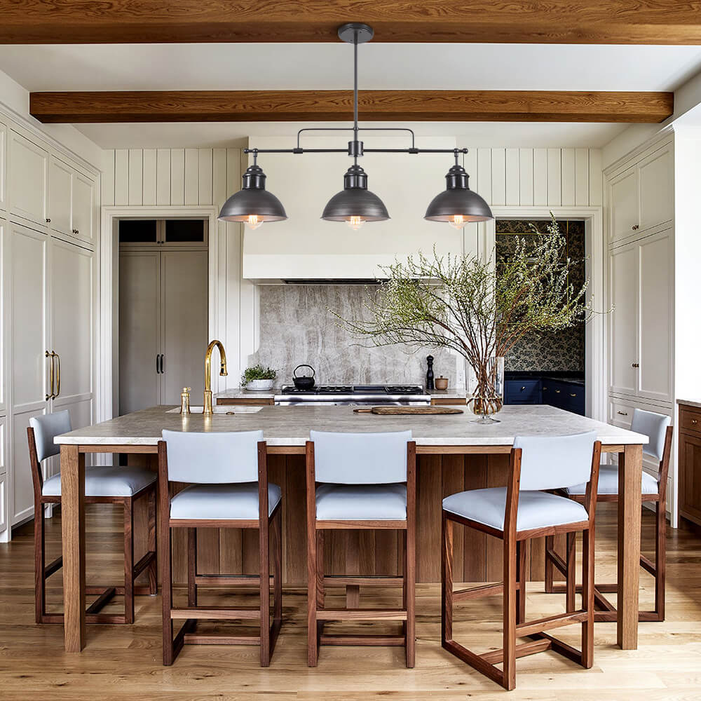 厨房和餐厅用吊灯 | 三灯罩圆顶式向下照明