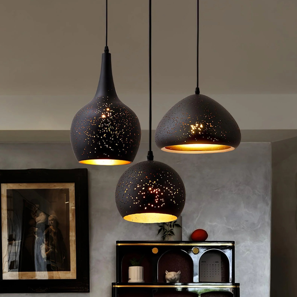 Perforated pendant lamp