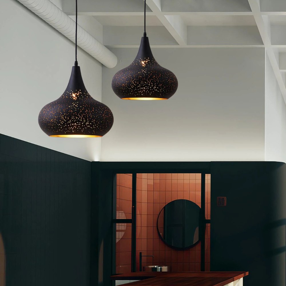 Perforated pendant lamp