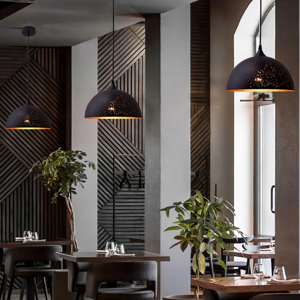 Perforated pendant lamp