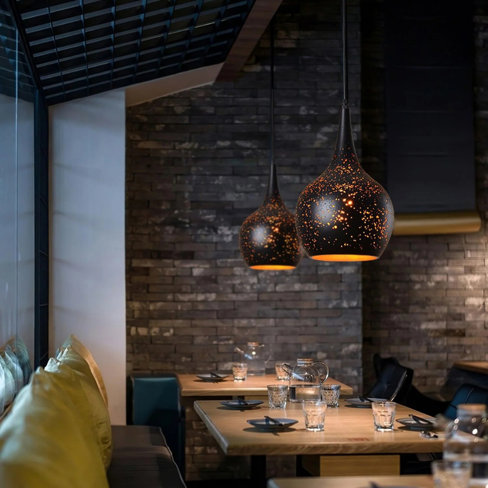 Perforated pendant lamp