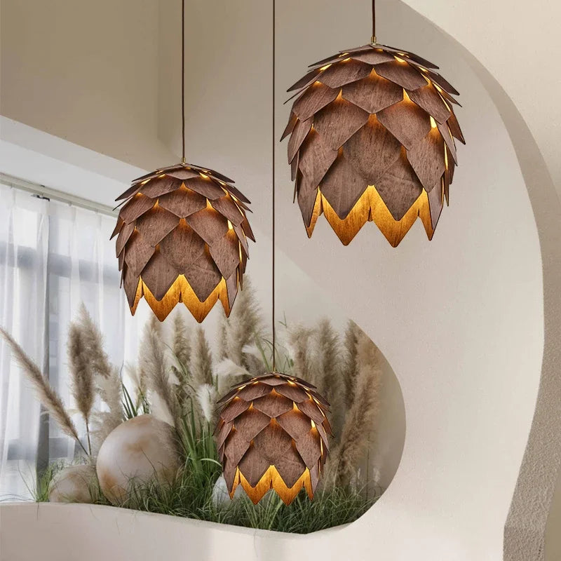 Pine cone pendant lamp