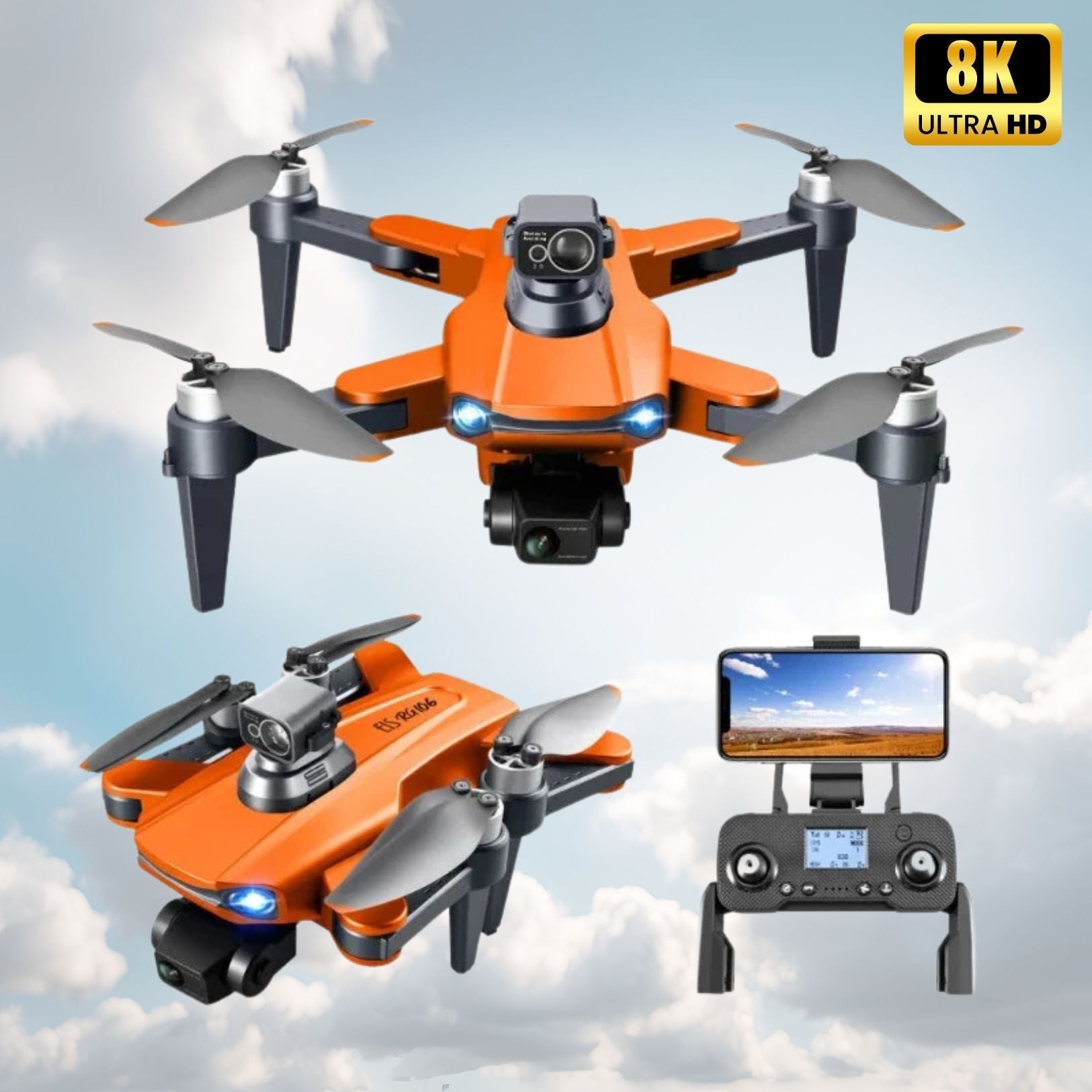 RG106 Pro Dron – 8K HD duální kamera, GPS a bezkartáčové motory