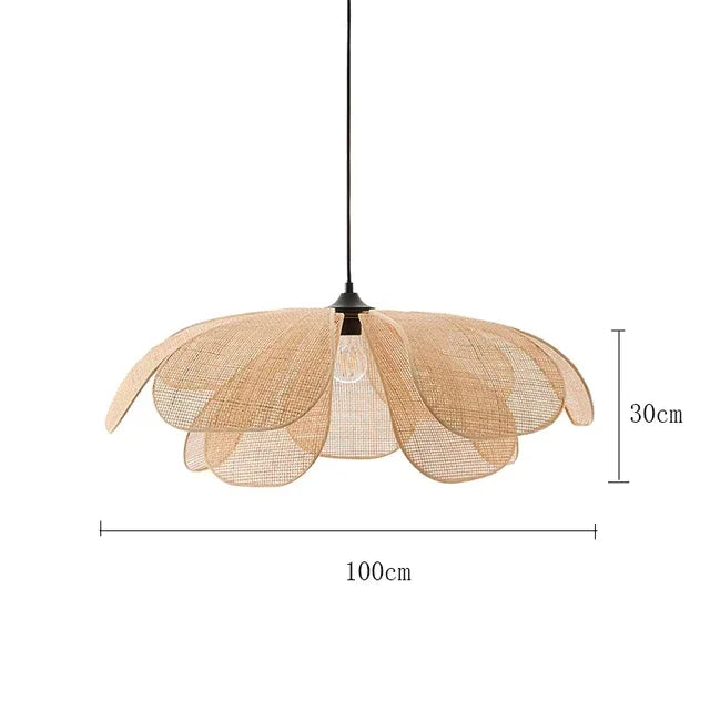 Rattan flower pendant lamp