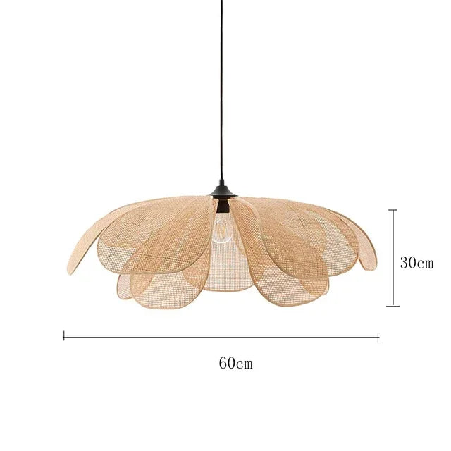 Rattan flower pendant lamp