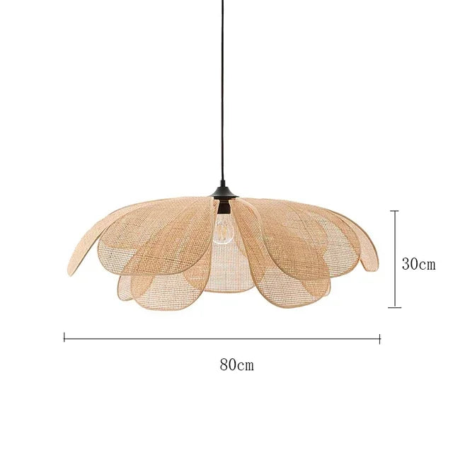 Rattan flower pendant lamp