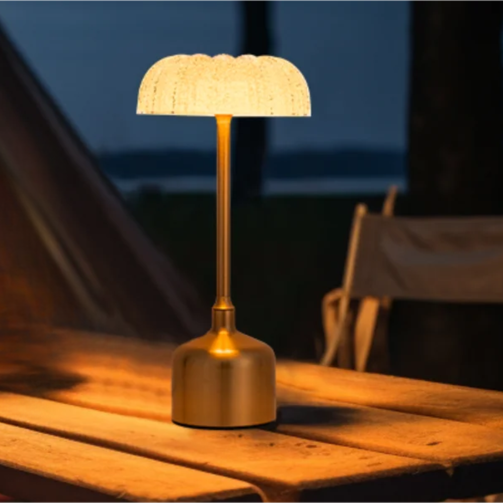 Candeeiro de mesa de flor de cristal recarregável