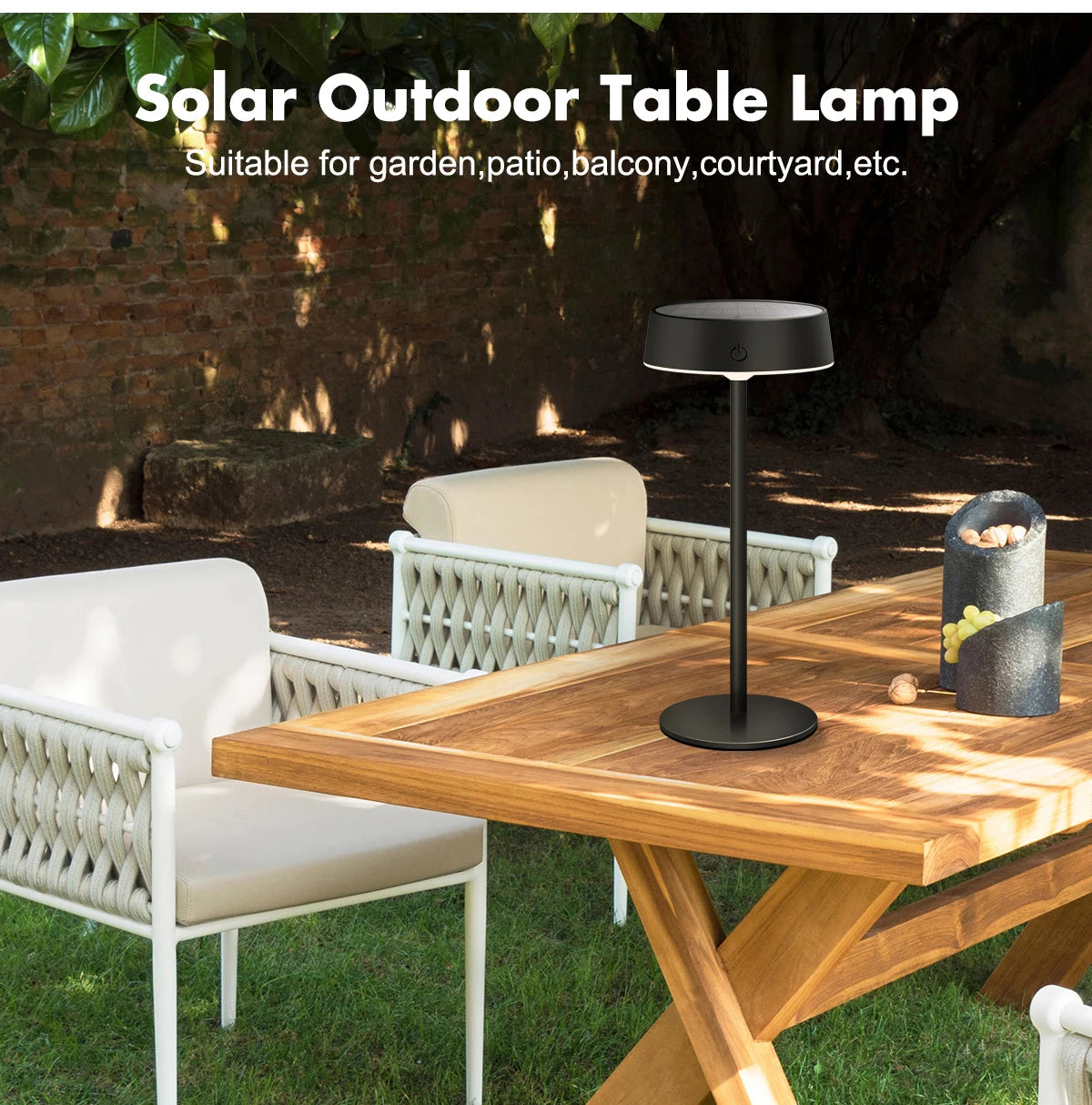 Lâmpada de mesa exterior recarregável