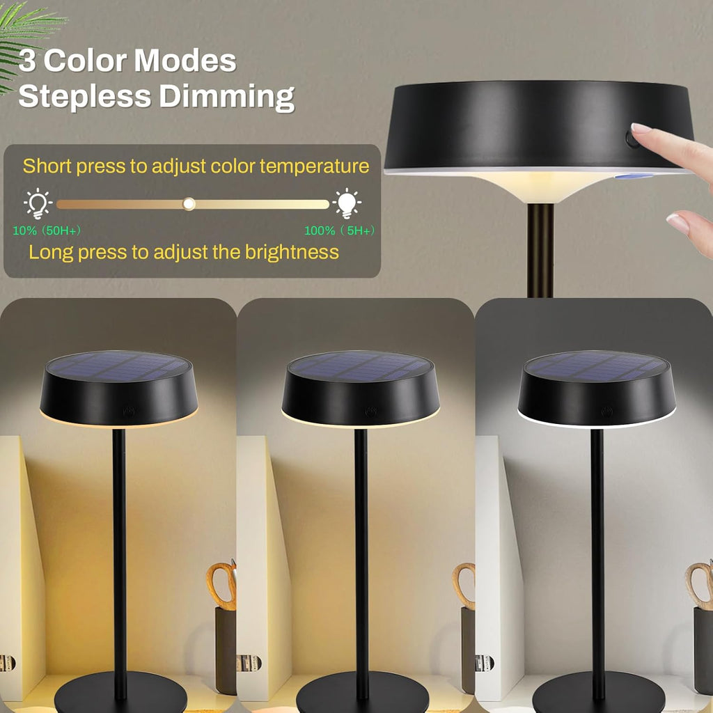 Lámpara de mesa recargable para exteriores