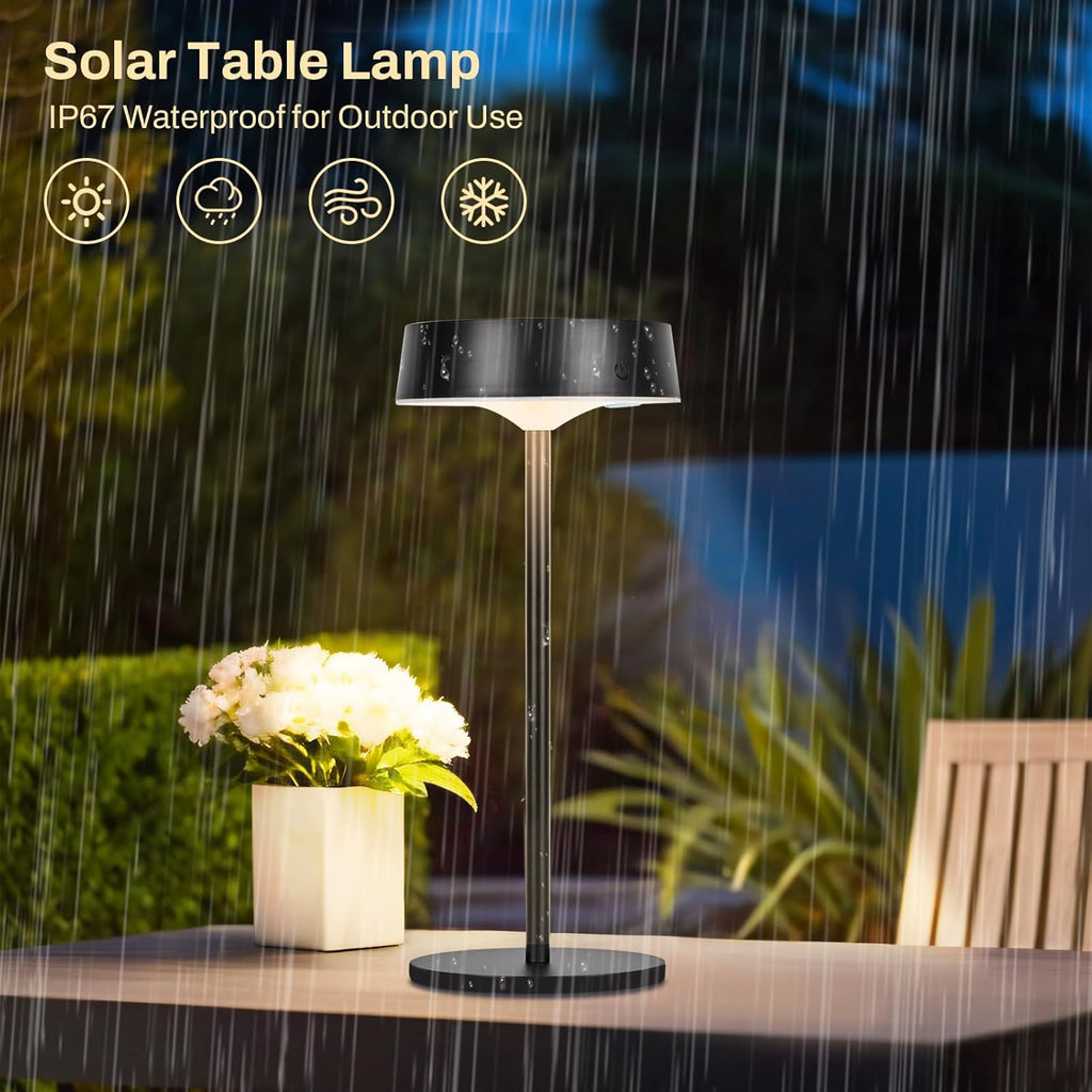 Lámpara de mesa recargable para exteriores