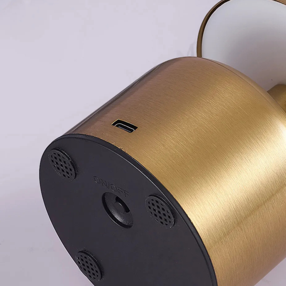 Lámpara de mesa retro con forma de hongo recargable