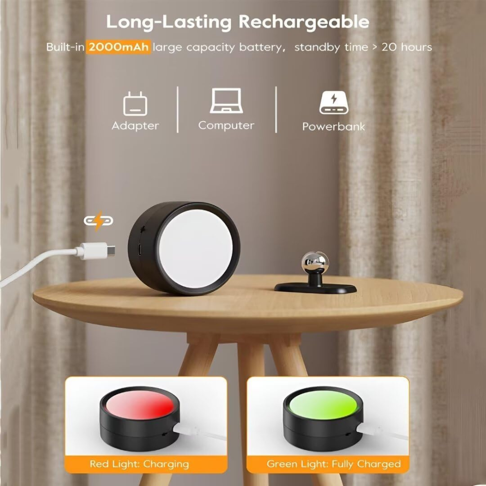 Oppladbar vegglampe med fjernkontroll