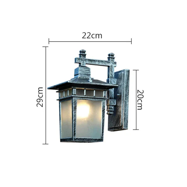 Lorien Retro Outdoor Wall Lamp in Black Aluminum Finish