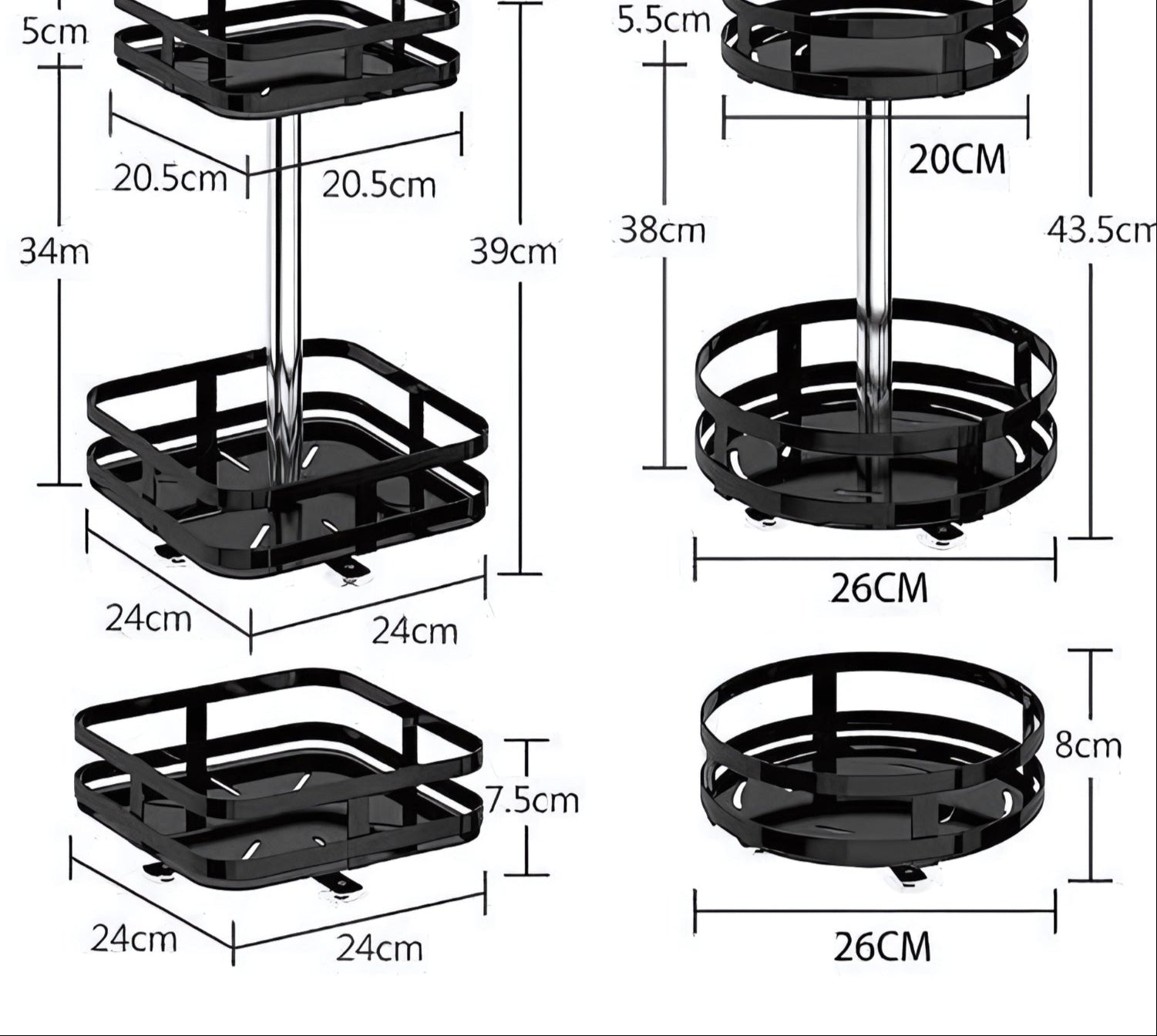 Otočná úložná police - twistrack 360 °