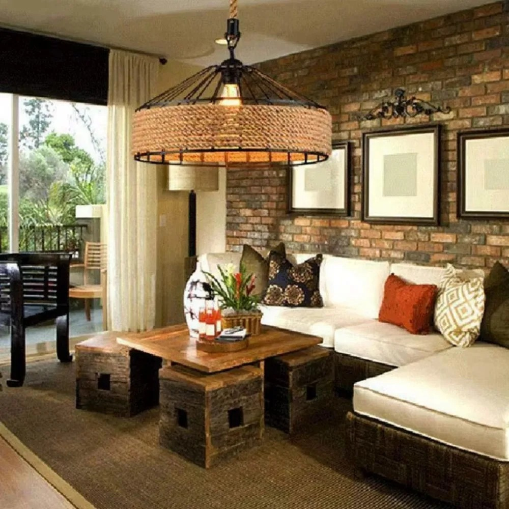 Lâmpada pendente industrial rural