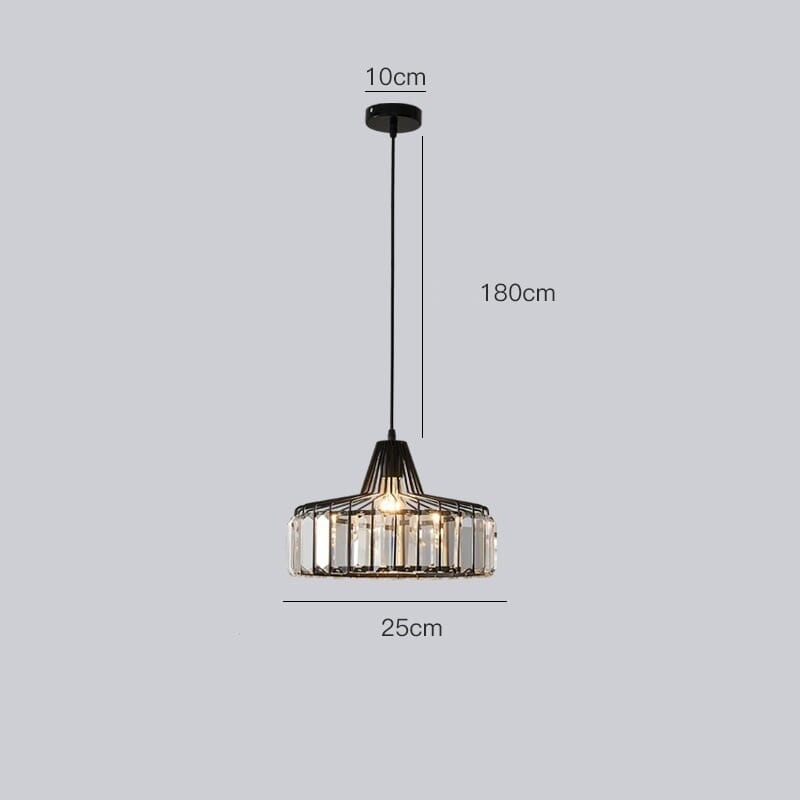 Lyra Crystal Pendant Light With Iron Fixture And Prismatic Glow
