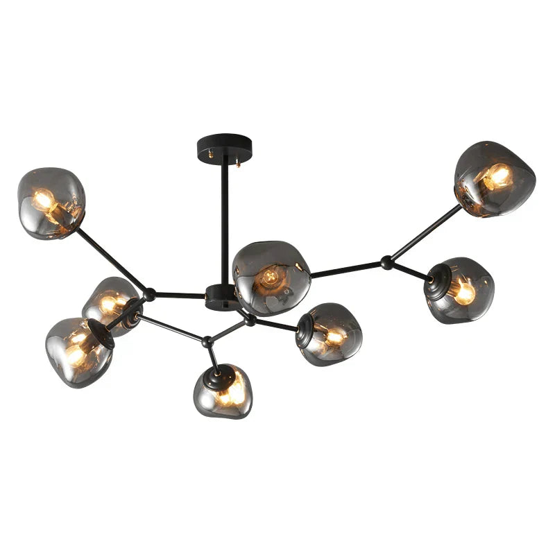 Vellara | Sleek Lava Glass Chandelier