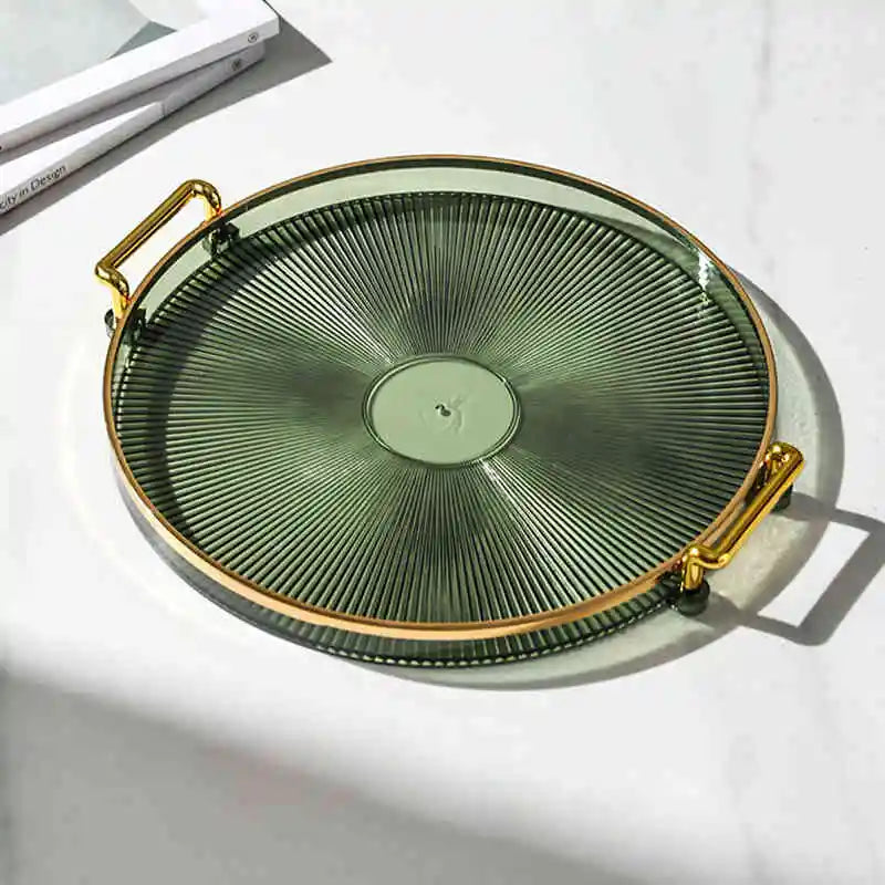Luxury Dinner Plate With Golden Handle