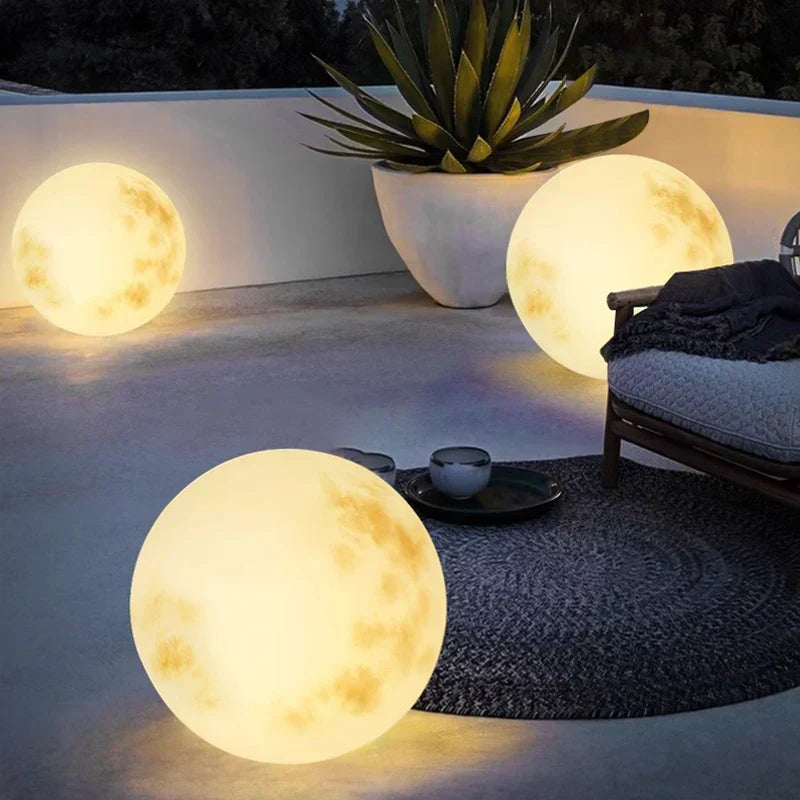 Lunara Nordic Outdoor Solar Moon Light Weatherproof Garden Glow