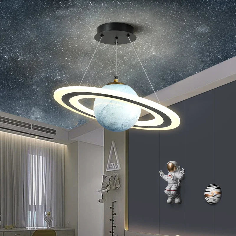 NovaLume Orbits LED Planet Acrylic Pendant Light for Kids Room