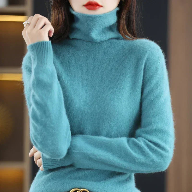 Kirrea Japanese Knit 100 Percent Cashmere High Neck Sweater