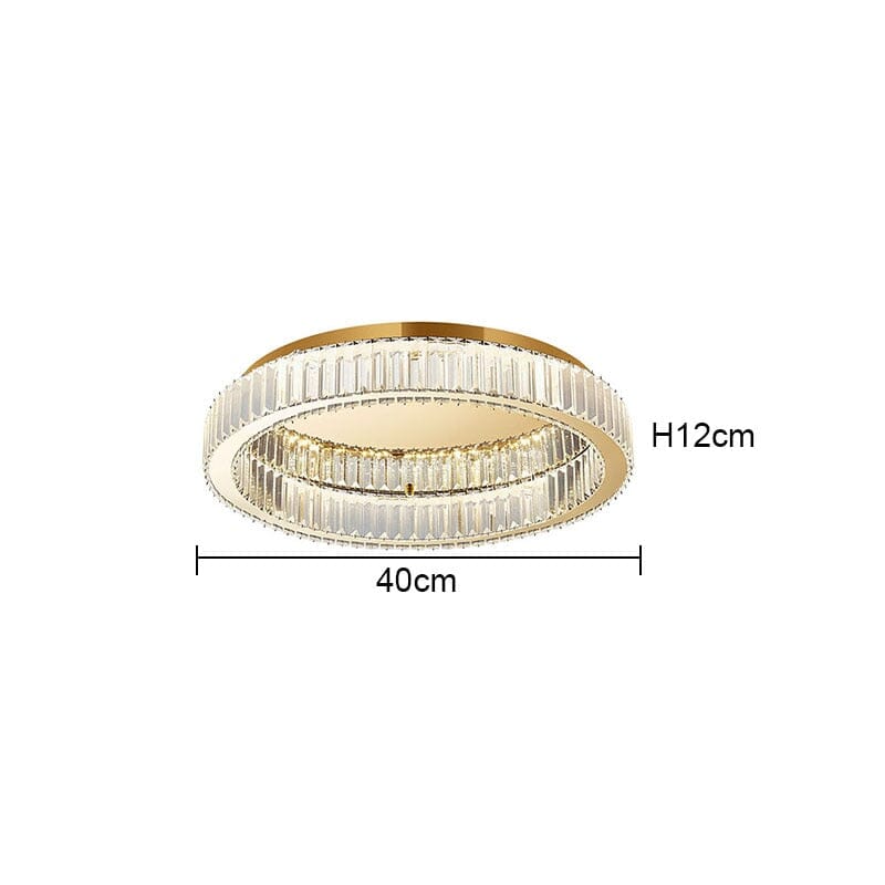 Aurelle Ring Crystal Chandelier For Living Spaces Modern Ceiling Fixture