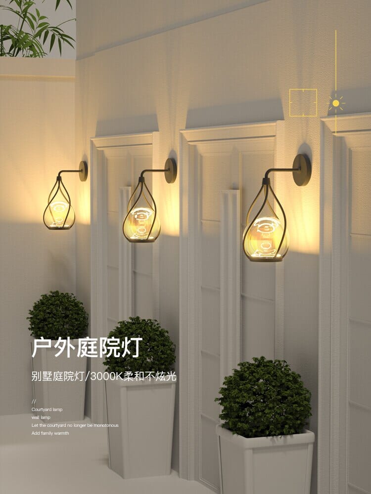 Retro Style LED Wall Sconces for Garden, Balcony and Patio