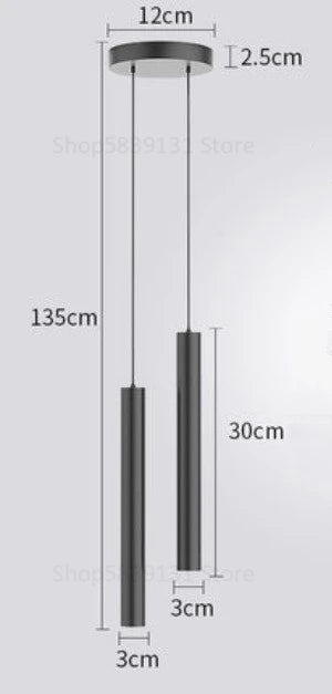 Nordic Minimalist Pole Mounted Pendant Lights For Kitchen And Living Room