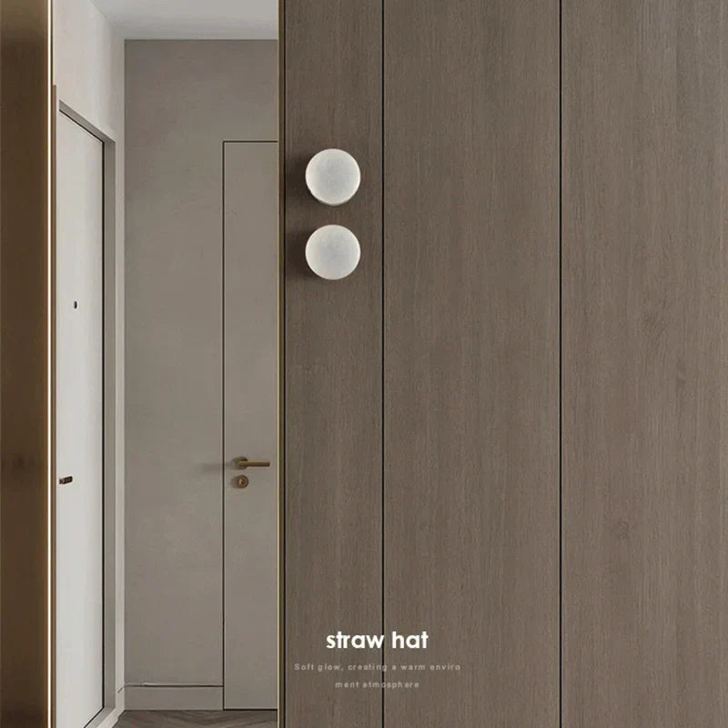 Modern Round LED Wall Lamp in Natural Marble - Elegant Wall Lights Indoor for Living Room and Bedroom Sconces