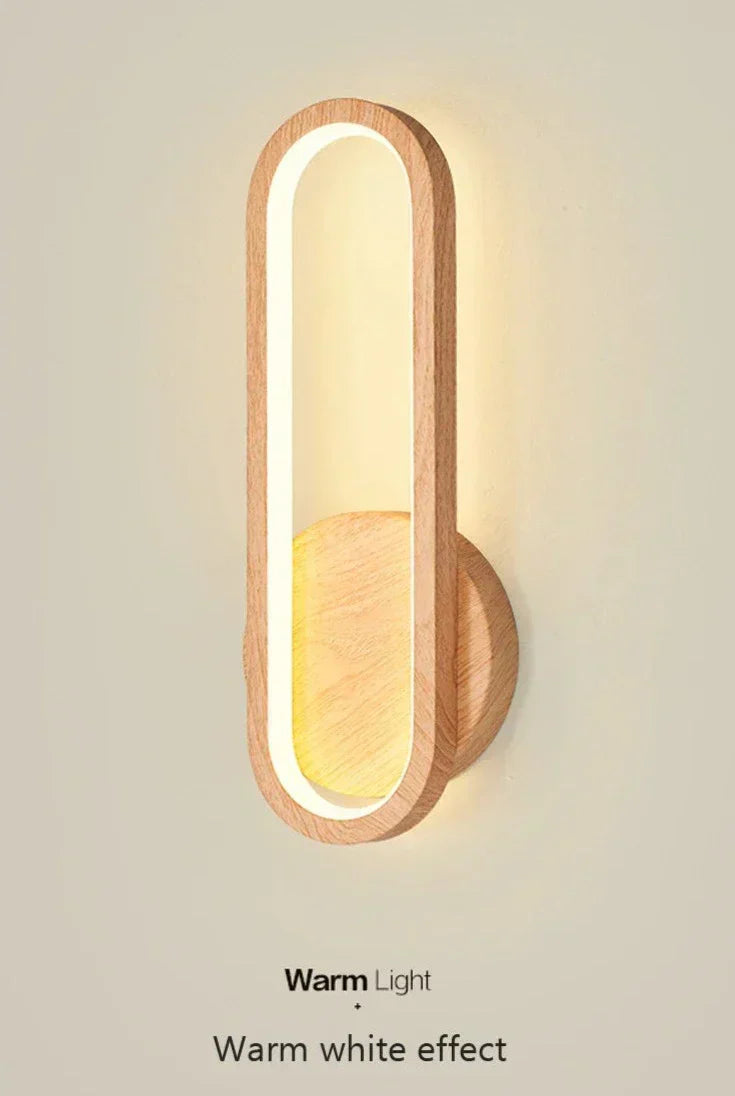 TimberLume Wooden Wall Light With Warm LED Glow Ideal For Cozy Corners