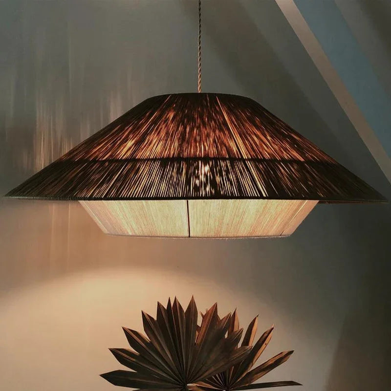 Aurelia Handwoven Natural Rattan Pendant Lights In Wabi-Sabi Style