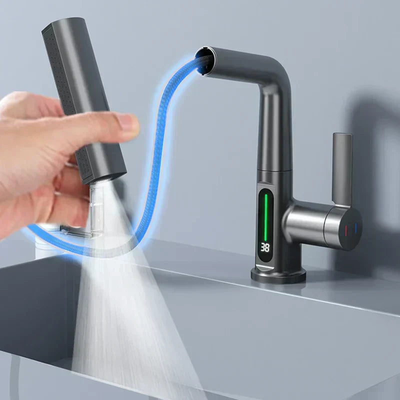 Novara | Waterfall Faucet With Temperature Display