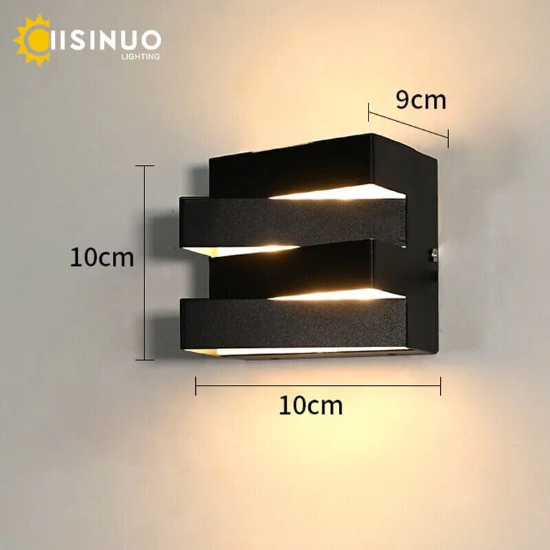 Lampada da parete esterna Solara con corpo in alluminio e LED