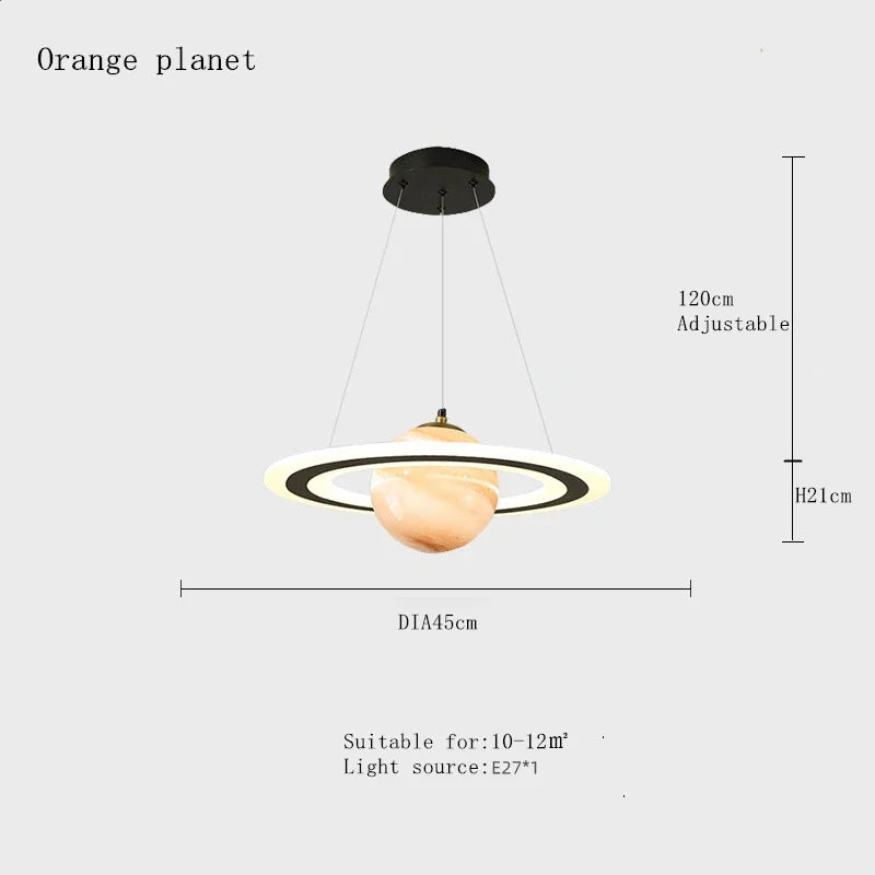 NovaLume Orbits LED Planet Acrylic Pendant Light for Kids Room