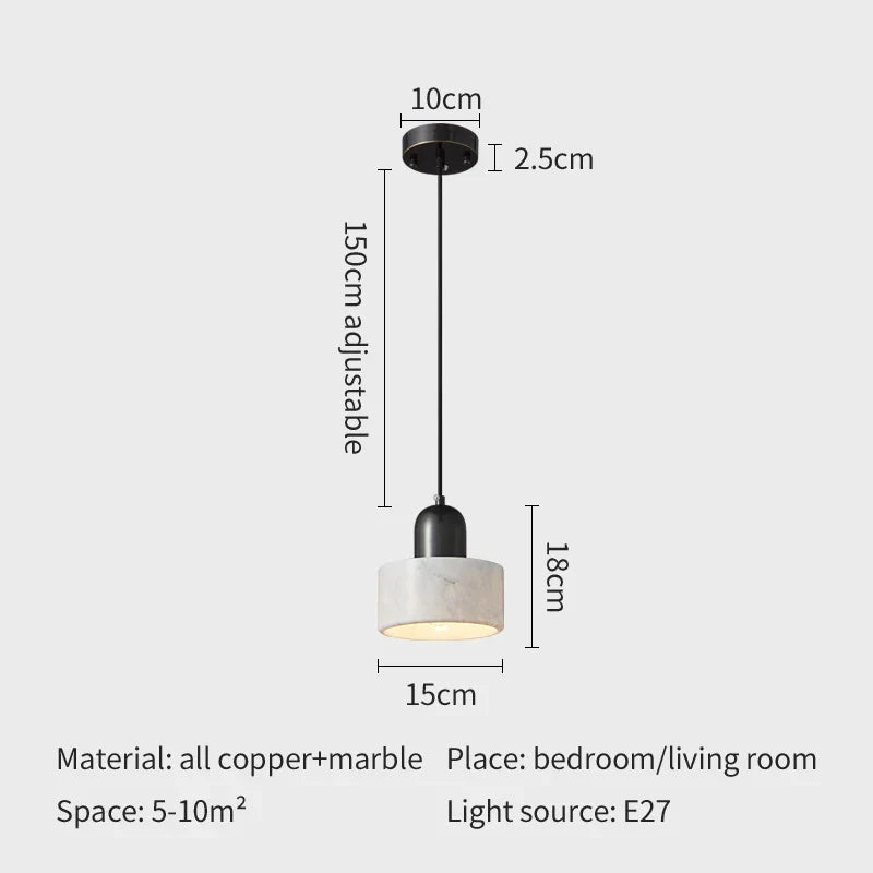 Aurelia Copper and Marble Pendant Light for Modern Kitchens